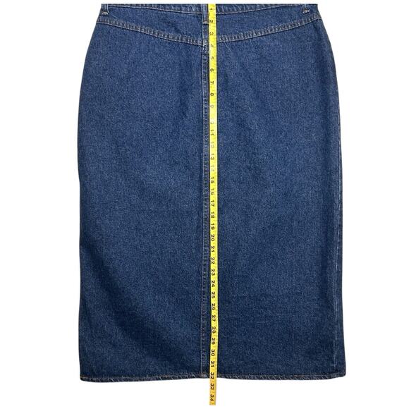 Vtg Gitano Denim Skirt Sz 18/20 H6 Straight Front Slit 90s Y2K Made In USA READ - Picture 8 of 12